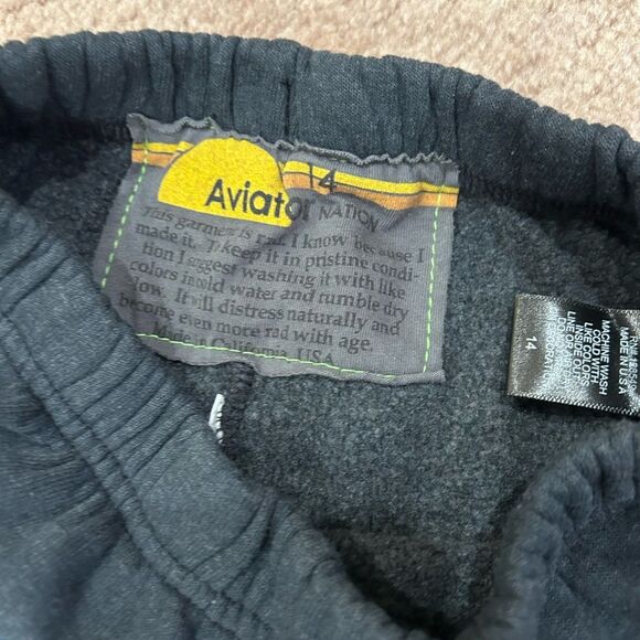 NWOT GREY KID'S AVIATOR NATION LOGO SWEATPANTS - CHARCOAL - Picture 7 of 8